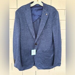 Peter Millar Sport Coat - 40R Blue 2-Button Blazer - MSRP: $1098